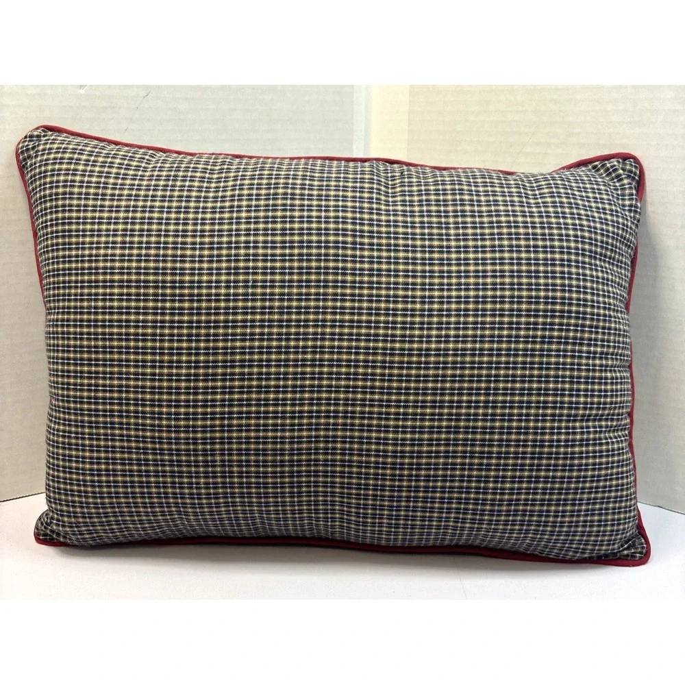 Embroidered Felt Stars Patriotic Inspired Pillow God Bless‎ America 14x10